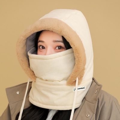 Picture of Fashion Polar Fleece Lined Hood Hat Men Women's Thick Warm Winter Balaclava Ski Mask Outdoor Sports Snow Travel Plush-Lined Thickened Thermal Hat with Face Mask for Men and Women, Ski Winter Hats for Cold for Women- The Asia Express - Multicolor