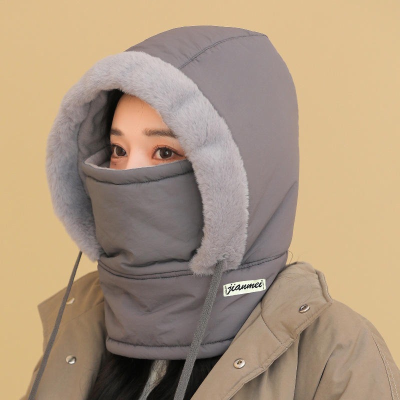 Picture of Fashion Polar Fleece Lined Hood Hat Men Women's Thick Warm Winter Balaclava Ski Mask Outdoor Sports Snow Travel Plush-Lined Thickened Thermal Hat with Face Mask for Men and Women, Ski Winter Hats for Cold for Women- The Asia Express - Multicolor