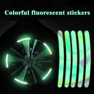 Picture of 10/20/30 Pcs Bicycle Wheel Luminous Reflective Stickers – Fluorescent Glow Wheel Decoration Stickers for Bicycle & Motorcycle, Night Safety Visibility Stickers - The Asia Express