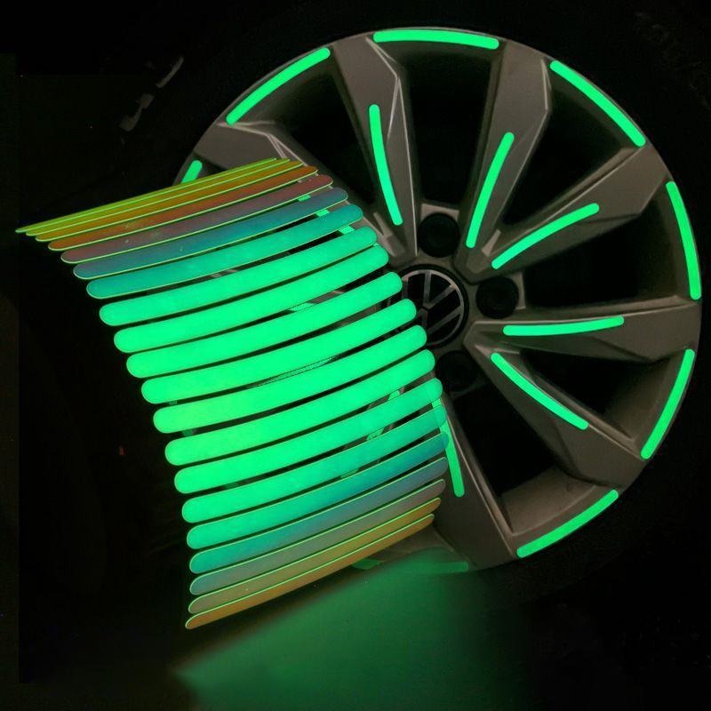 Picture of 10/20/30 Pcs Bicycle Wheel Luminous Reflective Stickers – Fluorescent Glow Wheel Decoration Stickers for Bicycle & Motorcycle, Night Safety Visibility Stickers - The Asia Express