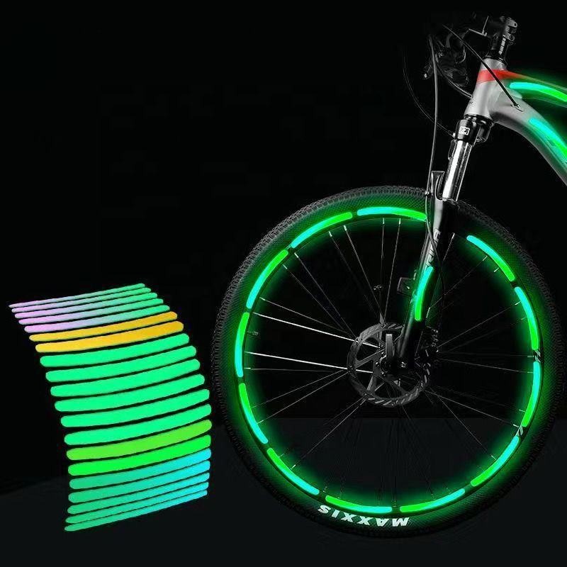 Picture of 10/20/30 Pcs Bicycle Wheel Luminous Reflective Stickers – Fluorescent Glow Wheel Decoration Stickers for Bicycle & Motorcycle, Night Safety Visibility Stickers - The Asia Express