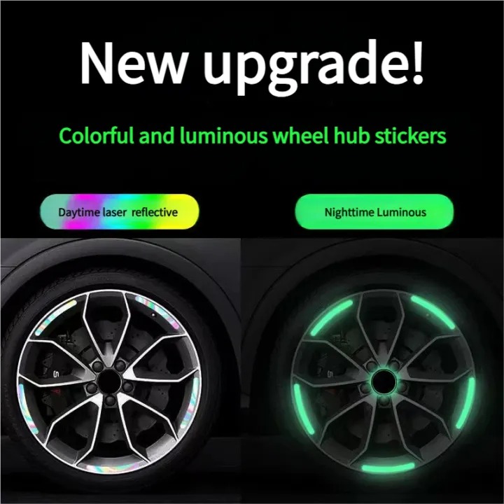 Picture of 10/20/30 Pcs Bicycle Wheel Luminous Reflective Stickers – Fluorescent Glow Wheel Decoration Stickers for Bicycle & Motorcycle, Night Safety Visibility Stickers - The Asia Express