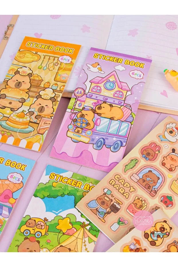 Picture of Kapibala Cute Cartoon Sticker Book Set – Creative Journaling & DIY Decoration Stickers for Kids, Students & Adults | Perfect for Children’s Gifts, School Rewards, Scrapbooking, Diary, Planner & Craft Projects - The Asia Express - Multicolor