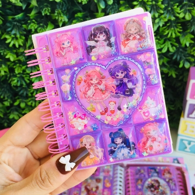 Picture of Princess Series Cute Notebook with Water-Based Stickers | Kids Cartoon Stationery Diary, Creative Study & Journaling Book for School, Gift & Art Use - The Asia Express - Multicolor