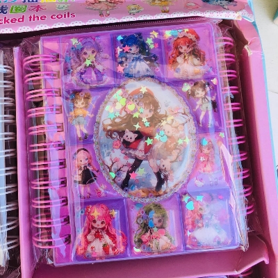 Picture of Princess Series Cute Notebook with Water-Based Stickers | Kids Cartoon Stationery Diary, Creative Study & Journaling Book for School, Gift & Art Use - The Asia Express - Multicolor