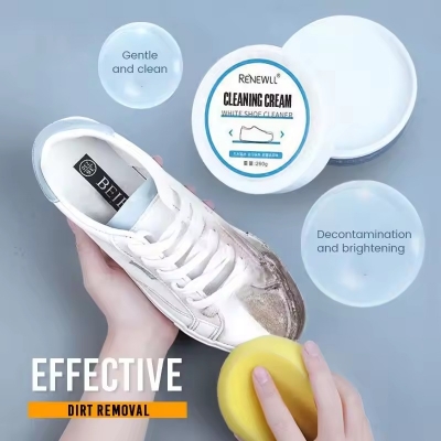 Picture of Waterless Sneaker Cleaning Cream – No Rinse Long-Lasting Shoe Cleaner with Sponge Applicator | White Shoe Cleaner for Sneakers, Canvas, Rubber Sole & Sports Shoes | Multi-Function Stain Remover Paste for Indoor & Outdoor Use - The Asia Express - White