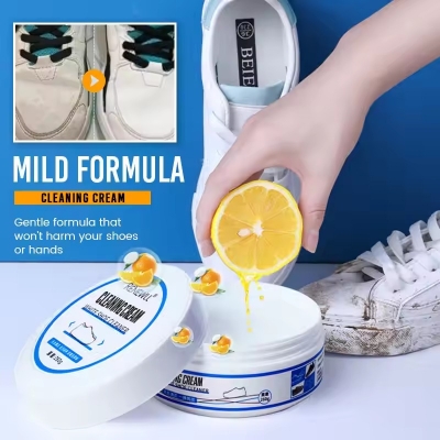 Picture of Waterless Sneaker Cleaning Cream – No Rinse Long-Lasting Shoe Cleaner with Sponge Applicator | White Shoe Cleaner for Sneakers, Canvas, Rubber Sole & Sports Shoes | Multi-Function Stain Remover Paste for Indoor & Outdoor Use - The Asia Express - White