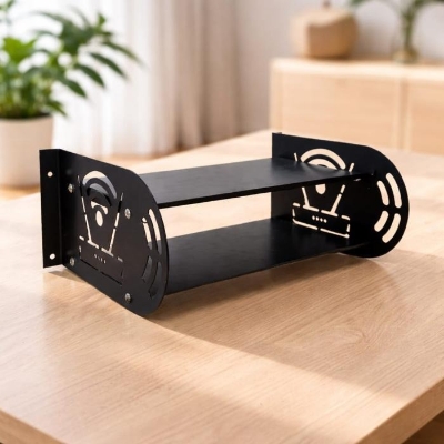 Picture of New Updated Double Layer Router Stand – Wall Mounted 100% Metal WiFi Router Shelf with Laser Cut Design for Home & Office - The Asia Express