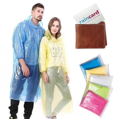 Picture of Unisex Waterproof Rain Poncho Rain Card – Lightweight Portable Emergency Raincoat with Drawstring Hood & Pocket Size Design for Travel, Camping, Biking & Hiking - The Asia Express - Multicolor