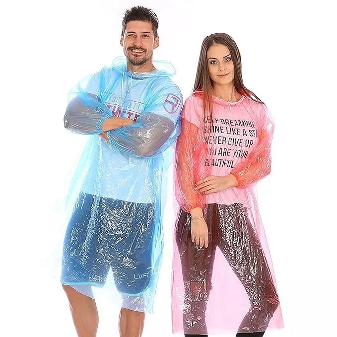 Picture of Unisex Waterproof Rain Poncho Rain Card – Lightweight Portable Emergency Raincoat with Drawstring Hood & Pocket Size Design for Travel, Camping, Biking & Hiking - The Asia Express - Multicolor