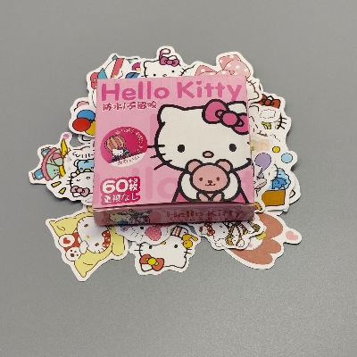 Picture of Waterproof 63 piece Pvc Sanrio Cartoon Sticker Box/Cartoon Handbook Stationary Sticker (Hello Kitty Box)