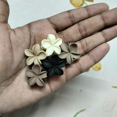 Picture of 5 piece Set- Mini Flower Claw Clip – 2.5cm Matte Hair Claw for Girls Flower – Strong Grip Non-Slip Hair Clip – Multicolor Pack (5 piece Set,Other: 2.5 cm)