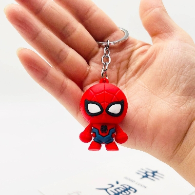 Picture of Cute Marvel Avengers Superhero Keychain 3D Cartoon Silicone Key Ring Spider Man Iron Man Captain america Pendant Key Holder Gift for Kids & Fans (Spider_Man)