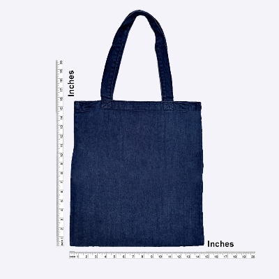 Picture of Denim Tote Bag, Jeans shoulder bag, handbag canvas bag Blue 35x40 CM