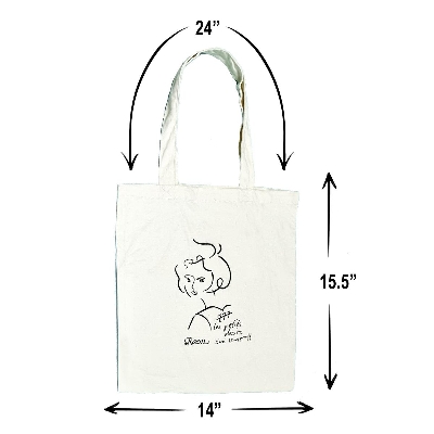 Picture of Cotton Canvas Tote Bag, Cream Color/ Reusable Grocery Shopping Bag - Tote Bag 