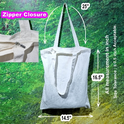 Picture of Plain Tote Bags, Oxford Denim Tote Bag, One Color Tote Bag White