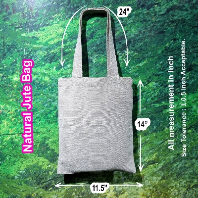 Picture of Plain Jute Tote Bag, Plain Jute Carry Bag, Natural  Jute Tote Bag (Jute 11x14 inch)
