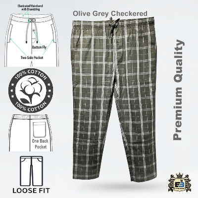 Picture of Mens Premium Trouser Olive Grey Stripe Olive