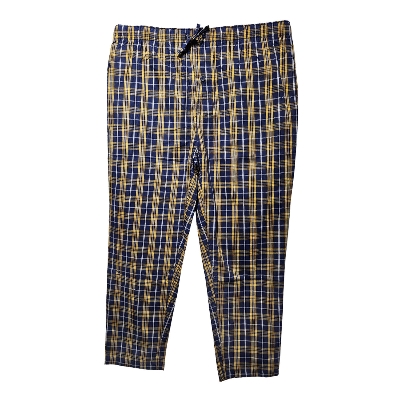 Picture of Mens 100% Cotton Trouser Gold Navy Checked