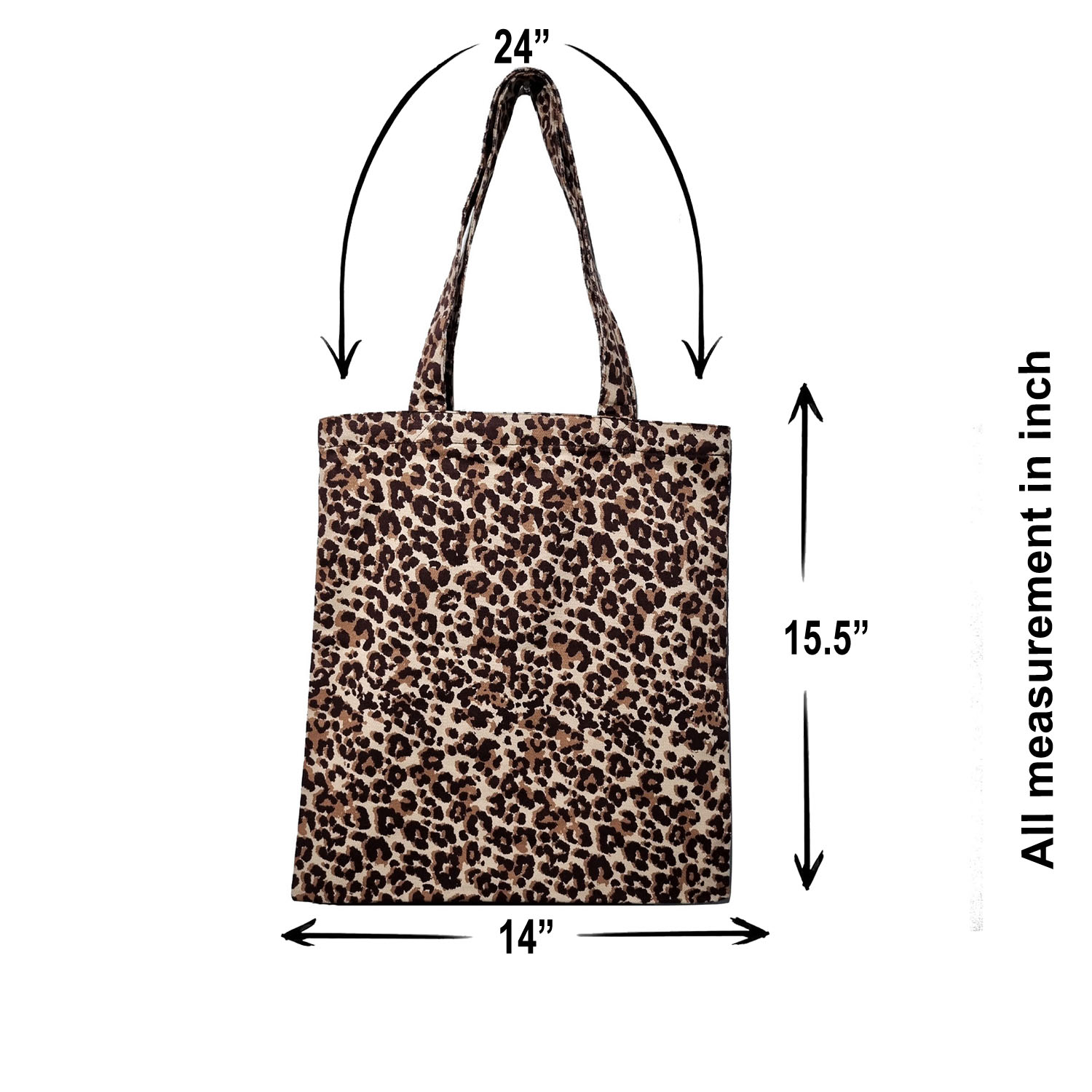 Picture of New Elegant Leopard Print Denim Tote Bag  15.5" x 14" - Casual Chic