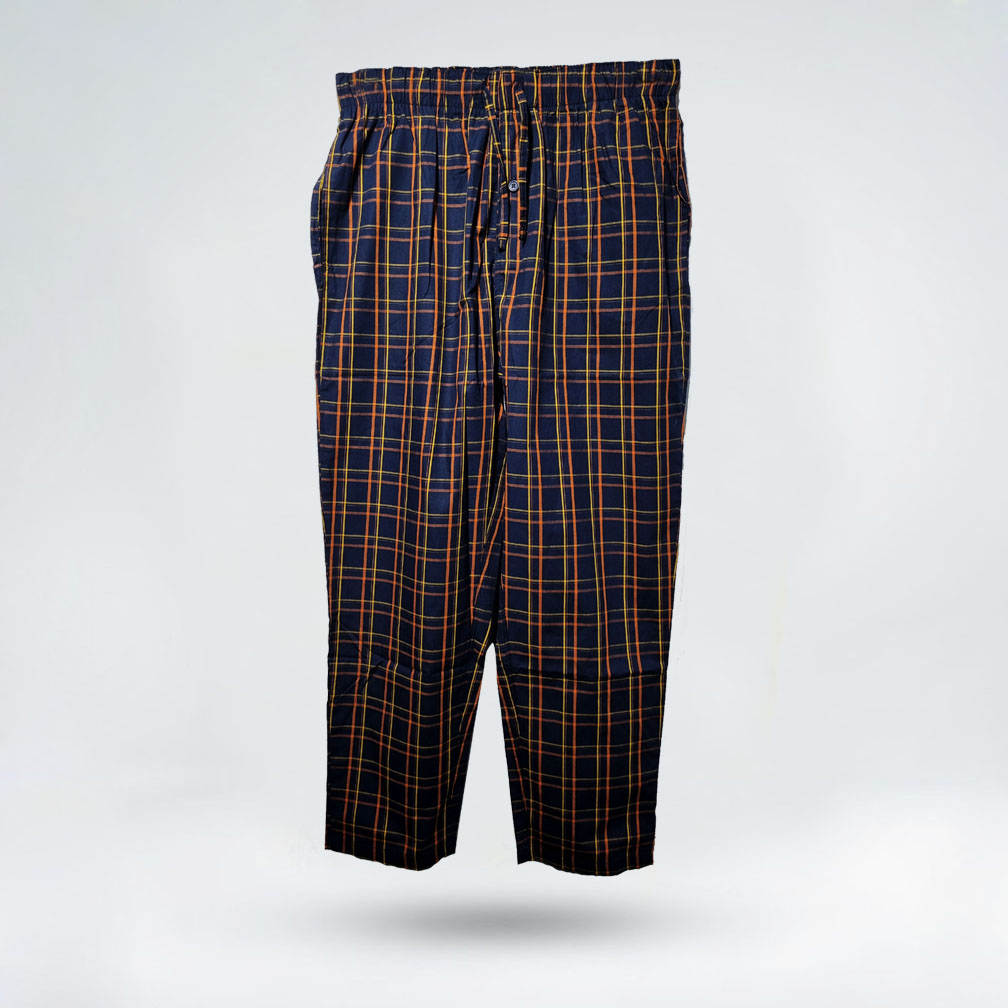 Picture of Mens Premium Trouser Pant - Orange Navy Checkered