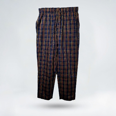 Picture of Mens Premium Trouser Pant - Orange Navy Checkered