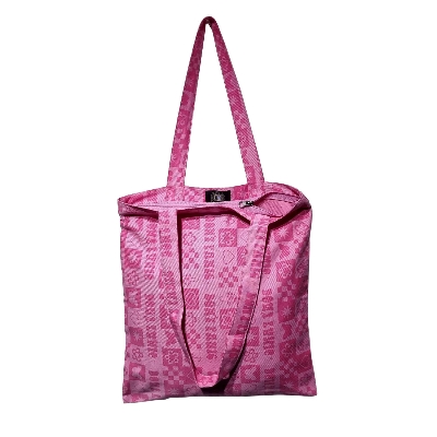Picture of Extra Blue Trendy Fashionable Pink Tote Bag with Zipper for University and College Women and Girls Pink