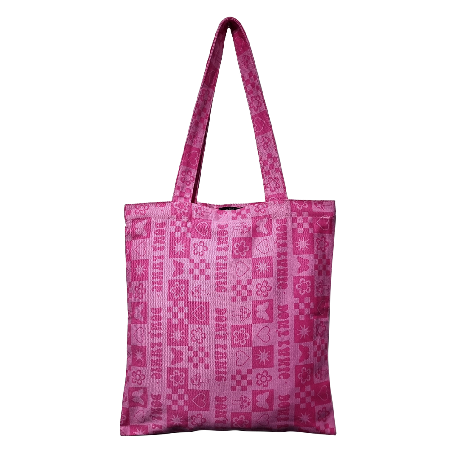 Picture of Extra Blue Trendy Fashionable Pink Tote Bag with Zipper for University and College Women and Girls Pink