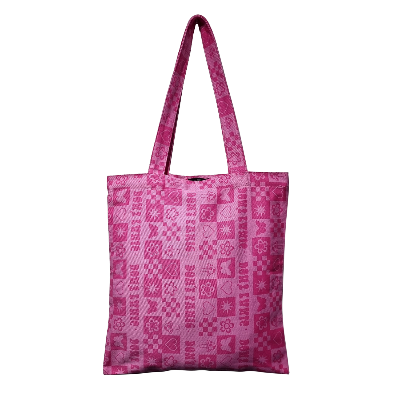 Picture of Extra Blue Trendy Fashionable Pink Tote Bag with Zipper for University and College Women and Girls Pink