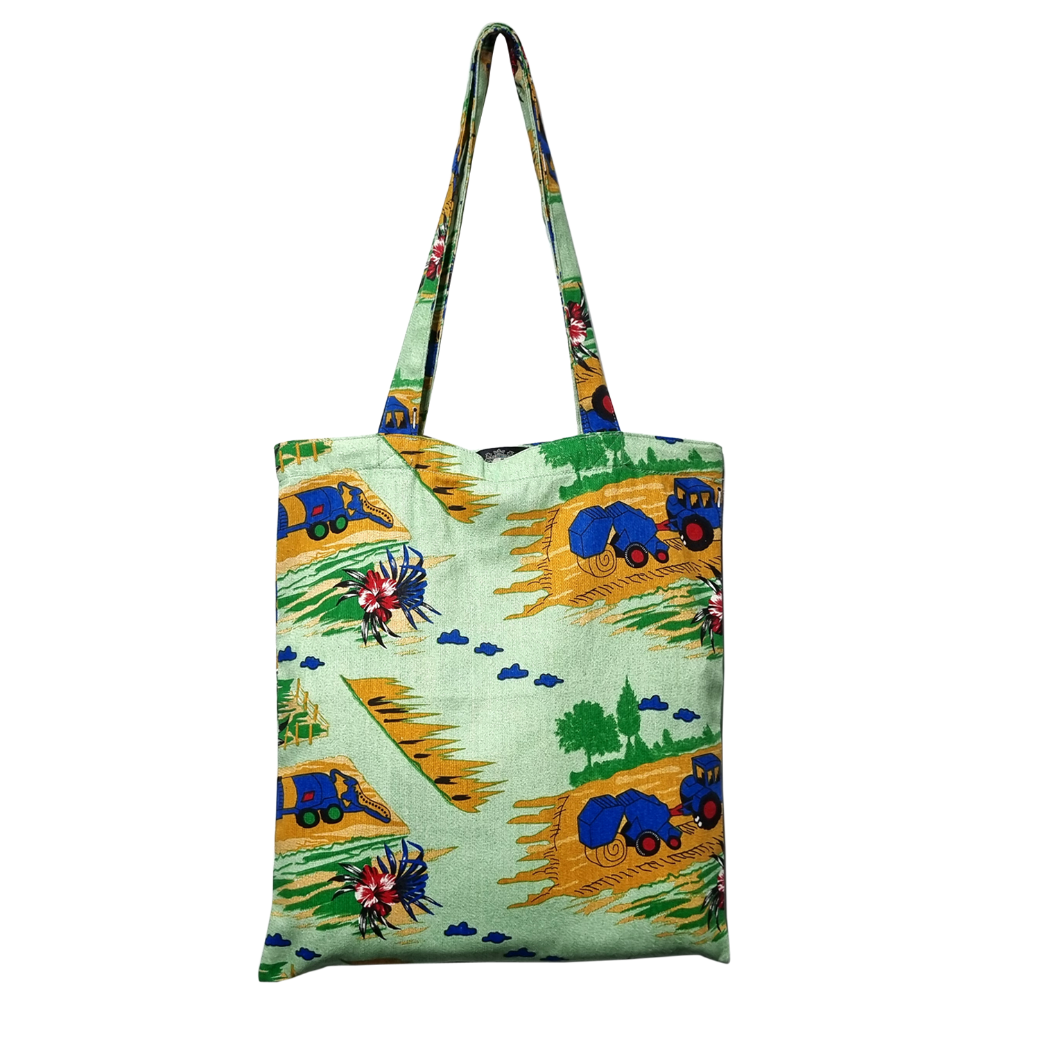 Picture of Extra Blue Colorful Abstract Nature Printed Tote Bag with Zipper Closure for Women and Girls Light green