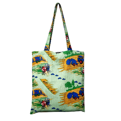 Picture of Extra Blue Colorful Abstract Nature Printed Tote Bag with Zipper Closure for Women and Girls Light green