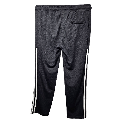 Picture of Men's Premium Quality Athletic Track Pants with Zip Pockets and Side Stripes - Full Length Drawstring Joggers Black