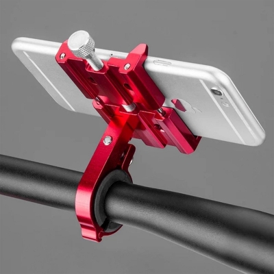 Picture of Aluminum Alloy Motorcycle And Bicycle Phone Holder Handlebar Red Red