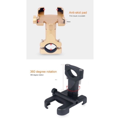Picture of Aluminum Alloy Bike Mobile Phone Holder Stand Gold An Color - Phone Stand Gold