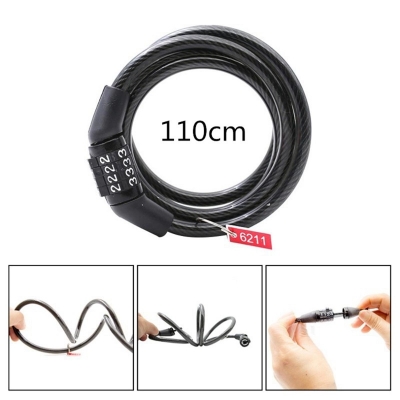Picture of Helmet Lock - 4 Digit Combination Password Security China  Black