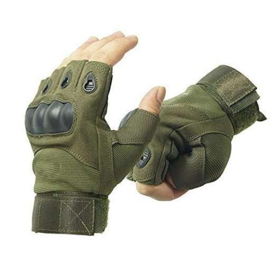 Picture of Motorcycle Gloves Half Finger Army Green (Size-XL)  Green