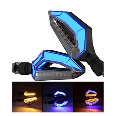 Picture of Stylish 2 Pcs Drl Indicator Led Turn Signal Water Flow Effect Fit For Any Bike 