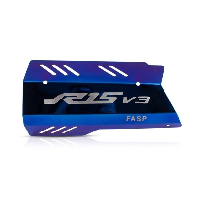 Picture of Silencer Metal Cover For Yamaha R15 V3 Blue/Golden 