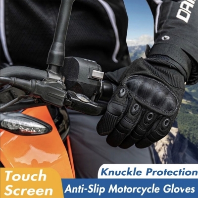 Picture of 1Pair Outdoor Full Finger Protective Gloves -Xl Black