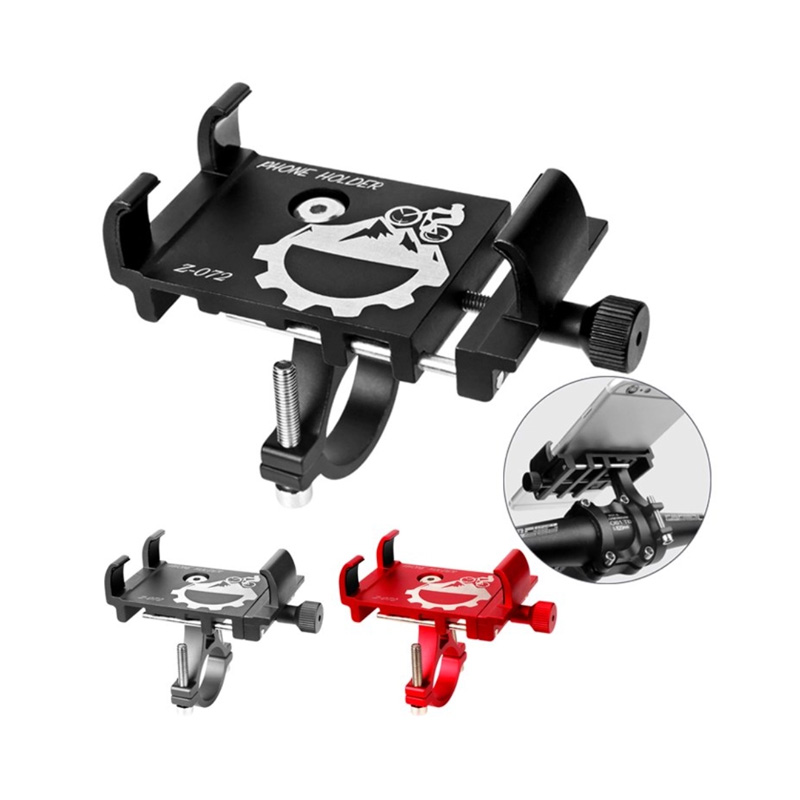 Picture of Aluminum Alloy Motorcycle And Bicycle Phone Holder Handlebar Black Black