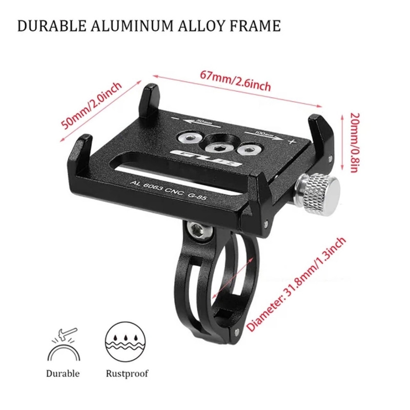 Picture of Aluminum Alloy Motorcycle And Bicycle Phone Holder Handlebar Red Red