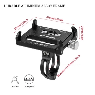 Picture of Aluminum Alloy Motorcycle And Bicycle Phone Holder Handlebar Red Red