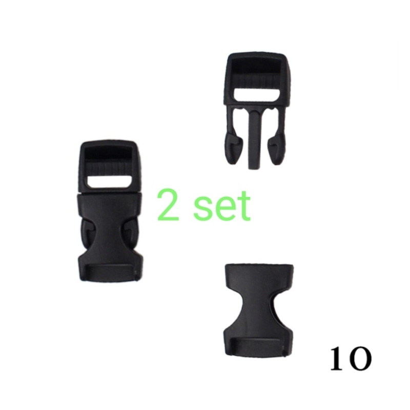 Picture of 2 Set Helmet Strap Clip Fast Buckles Helmet Buckle Lock Safety For Motorcycle Bike Helmet  Black