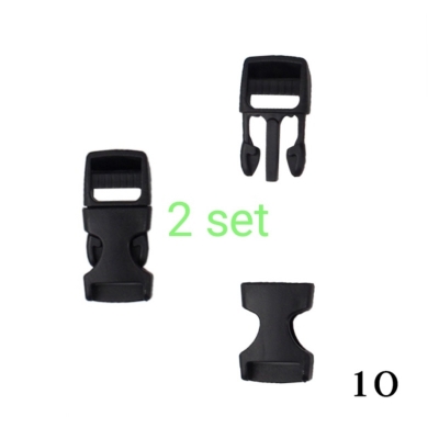 Picture of 2 Set Helmet Strap Clip Fast Buckles Helmet Buckle Lock Safety For Motorcycle Bike Helmet  Black