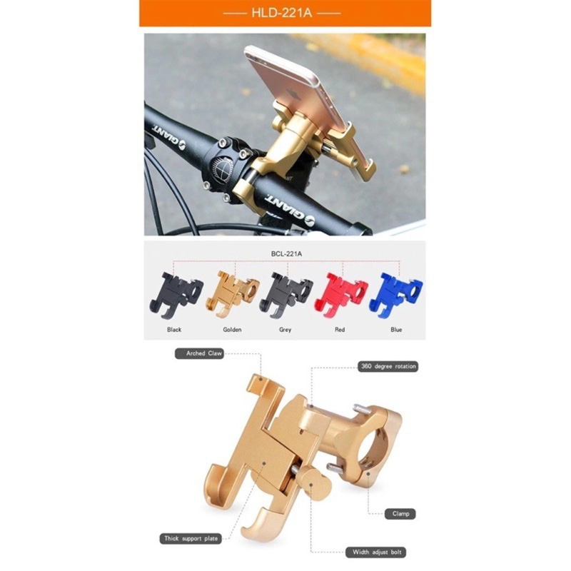 Picture of Aluminum Alloy Bike Mobile Phone Holder Stand Gold An Color - Phone Stand Gold
