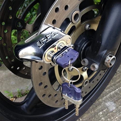 Picture of Double Key Anti-Acid Security Duel Hydraulic Lock For Motorcycle Silver