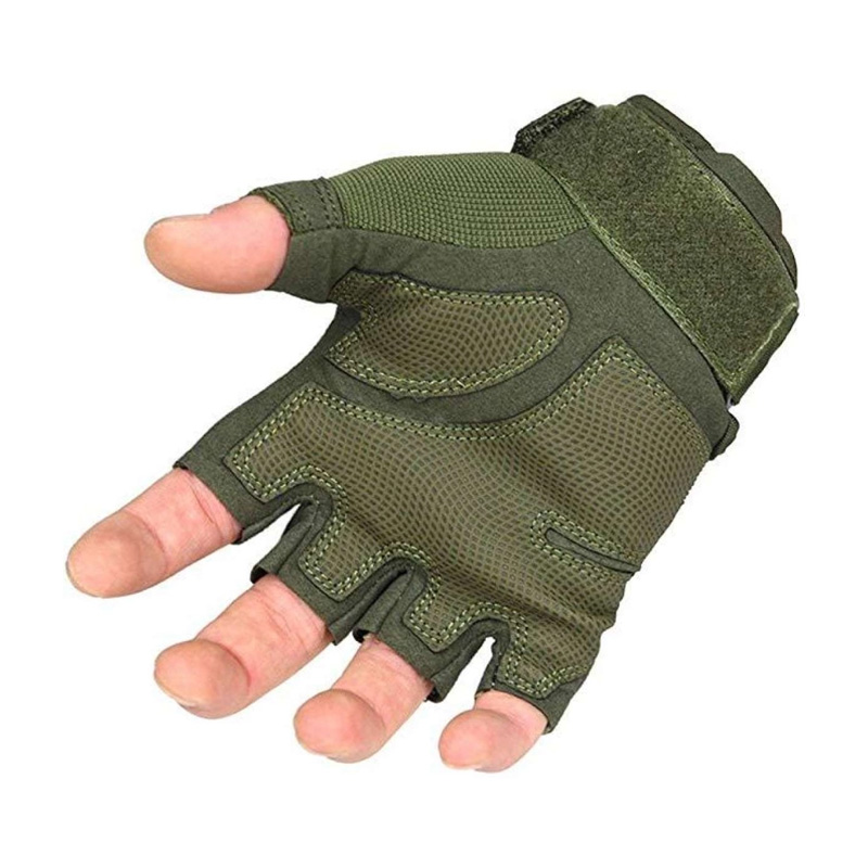 Picture of Motorcycle Gloves Half Finger Army Green (Size-XL)  Green