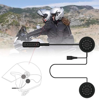 Picture of Wireless Motorcycle Helmet Headset Work With Bluetooth, Motorcycle Intercom Headset  Black