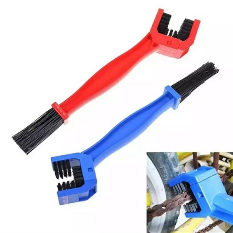 Picture of Motorcycle Bicycle Chain Clean Brush Gear Grunge Brush Cleaner Outdoor Cleaner Scrubber Tools 