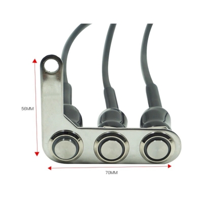 Picture of 3 Button On/Off Switch Motorcycle Switch Handlebar Adjustable Mount Waterproof Switches On-Off Push 3 Buttons For Headlight Horn Turn Signal With Led 